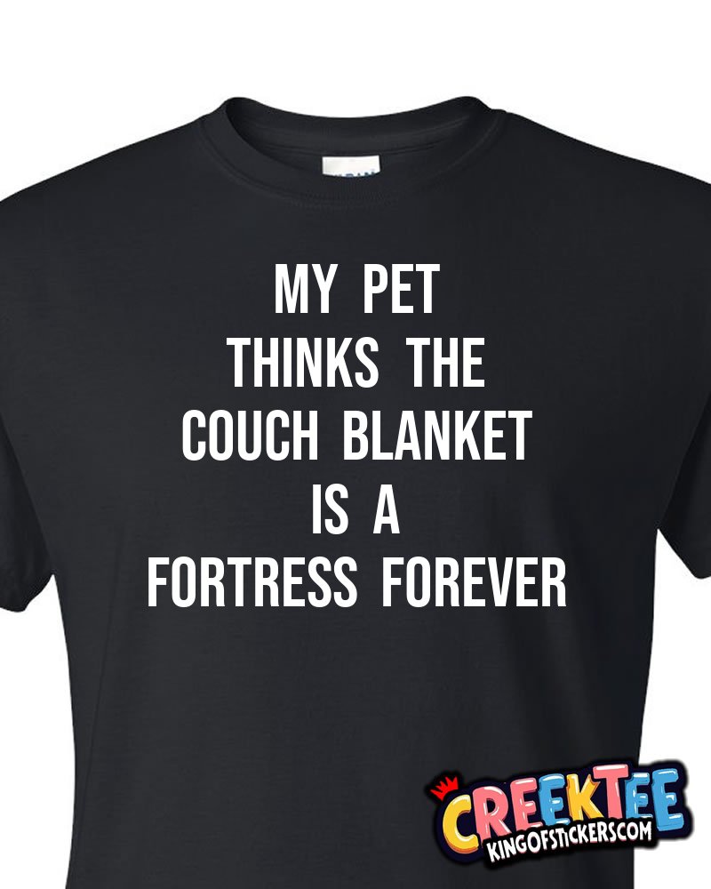 My pet thinks the couch blanket is a fortress forever