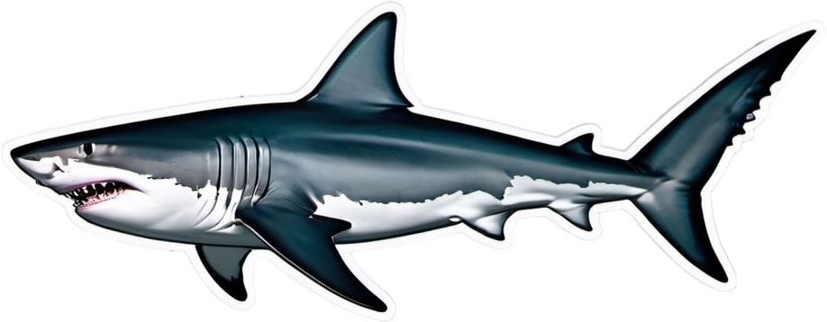 Shark Vinyl Bumper Sticker  Window Cling or Bumper Sticker Magnet in UV Laminate Coating