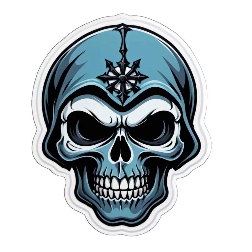 Skull Vinyl Bumper Sticker  Window Cling or Bumper Sticker Magnet in UV Laminate Coating